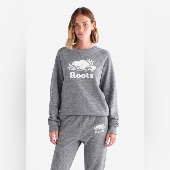 Roots Organic Original Crew Sweatshirt  Salt  Pepper - Picture 2 of 12